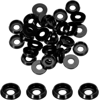 Sluitringen, gatdiameter: 3 mm, aluminium afdichtingen voor RC/FPV/PC/drone/mechanische accessoires, verpakking van 30 stuks (zwart)