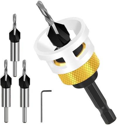 Cone countersink boorset 6-delig - HSS-M2 met diepte stop - Voor nauwkeurig verzinken van houtschroeven - ShopVlot