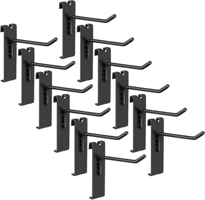 Robuuste metalen roosterhaken in ronde vorm - 12 stuks voor tentoonstellingen, winkels en wandorganizers