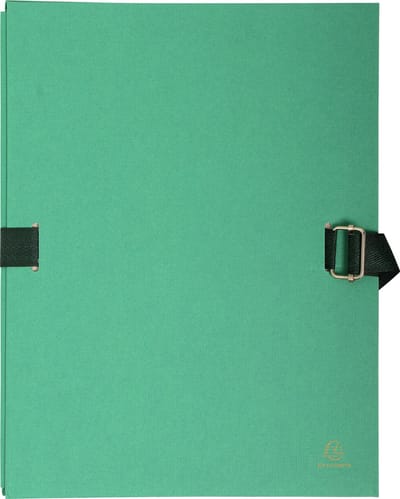 Exacompta 10x Map uitrekbare rug en klep in gekleurd canvaspapier - 24x32 cm - Lichtgroen - 223290E