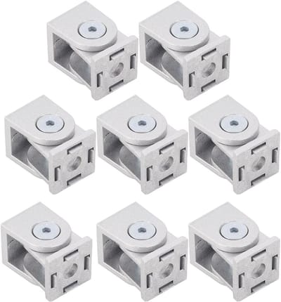 Draaibare Connectoren - Scharnier Koppelingen - Frame Bouw - 180° Verstelbaar - 20x20 mm - Zilver
