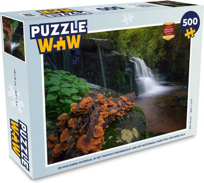 Puzzel De Mun Daeng waterval in het tropisch regenwoud van het nationaal park Phu Hin Rong Kla - Legpuzzel - Puzzel 500 stukjes