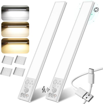 Kastverlichting Led Lamp met Bewegingsmelder Onderbouwlamp Keuken Verlichting Licht Lichtbalk Draadloze Strip 2 Stuks