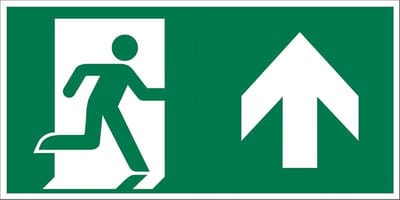 Pickup Vluchtweg - Rechtdoor naar boven - conform NEN-EN-ISO 7010 bord 30x15 cm