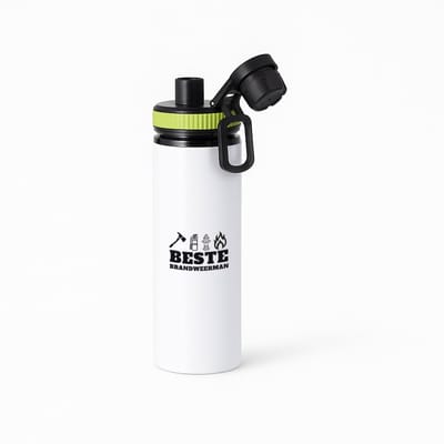 Hacebo® - Beste brandweerman waterfles met draaidop groen - Beste brandweerman - collega - cadeau - water fles - 850ML