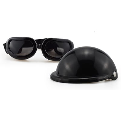 Huisdierhelm Zwart Valbestendig Hond Kat Motorhelm voor Buiten black