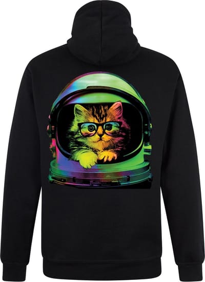 Zwarte Neon Sweater Trui Space Kitten S