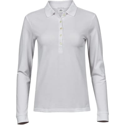 Tee Jays - Women´s Luxury Stretch Long Sleeve Polo - White - S