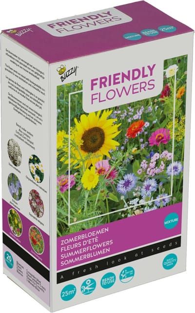 Buzzy Strooidoosje Friendly Flowers Zomerbloemen 25 m² -