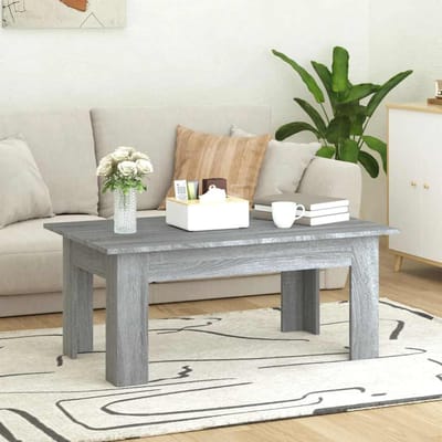 vidaXL - Salontafel - 100x60x42 - cm - bewerkt - hout - grijs - sonoma - eikenkleurig