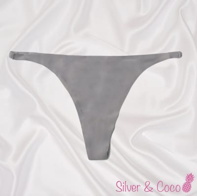 SilverAndCoco® - Naadloze String / Seamless Onderbroek Dames / Zacht Brazilian Slipje / Naadloos Stretch Ondergoed Vrouw / Strings Dames Lingerie Broekje Slip Grey - Grijs / Small