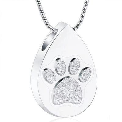 Dutch Duvall | Assieraad druppel dierenpoot | Luxe ashanger | Assieraad | druppel dieren poot | Ashanger | gedenksieraad | met ketting en vulsetje | zilver kleurige assieraad
