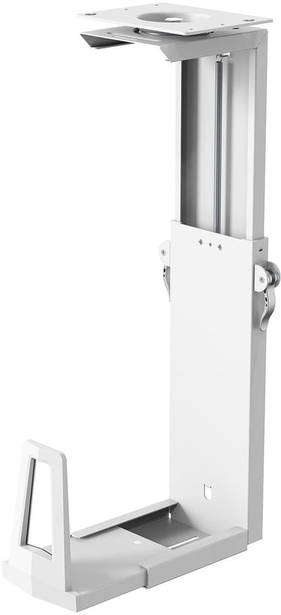 SOTECH onderbouw PC-houder III met 360 graden rotatie (hoogteverstelling 340-550 mm, breedteverstelling 152-247 mm, tot 15 kg draagvermogen, wit)