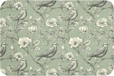 Badmat 90x60 cm - Antislip - Klassiek - Botanisch - Groen - Badmatten voor badkamer - Badkamermat - Douchemat - Badkamer mat