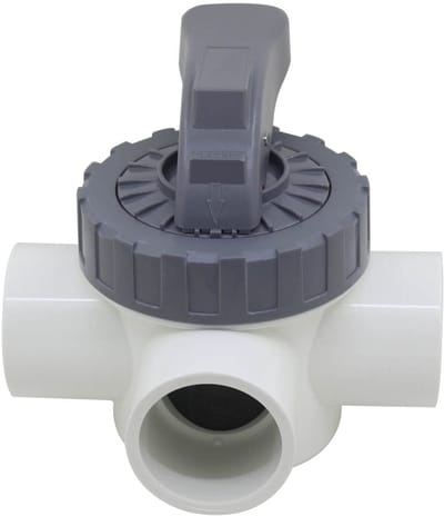 Allecto - 3-weg zwembadventiel - zwembadklep - Pvc kogelkraan - 63 mm