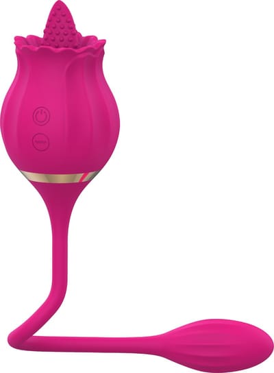 Cupitoys® Tong vibrator roos met vibrerend ei - Roze - 12 standen - Vibrators voor vrouwen en mannen - Sex toys voor vrouwen en mannen