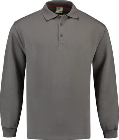 Lemon & Soda polosweater voor heren in de maat S in de kleur parel grijs.