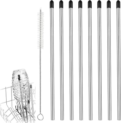 Vaatwasser Fleshouders - Flesmand Accessoires - Flessen Reinigen - Roestvrij Staal - 8 Stuks - Zilver