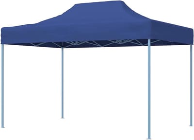 Partytent Opvouwbaar - Tuinpaviljoen Feesttent - Buitenfeesten Organiseren - Waterdicht UV-bestendig Dak - 3 x 4 meter - Blauw