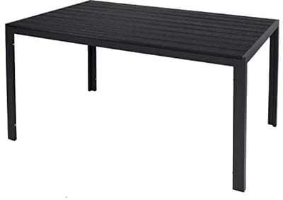 Aluminium tuintafel 150 x 90 cm - Weerbestendige eettafel met houtlook