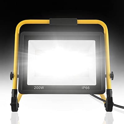 200 W LED Bouwlamp - Waterdichte Schijnwerper met Verstelbare Houder en 3 m Netsnoer