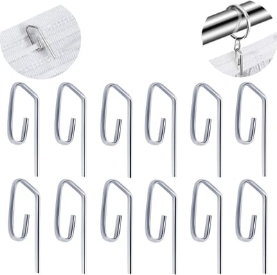 Dailygoods- Gordijnhaken Sterk en Stevig - Metalen Gordijnhaken - Plooihaken - Gordijnringen - Gordijn Glijders - Inhoud 50 Stuks