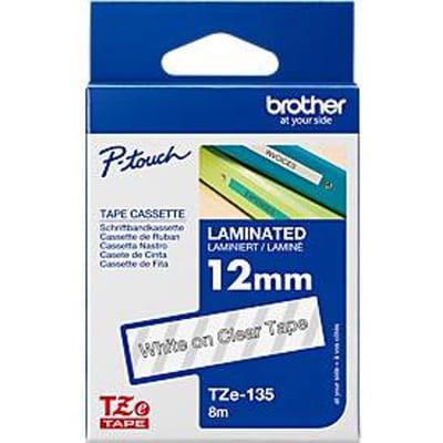 Etiketten Brother TZe, TZ TZe-135 Tapekleur: Transparant Tekstkleur:Wit 12 mm 8 m