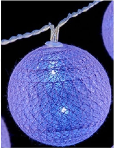 Krist+ lichtsnoer 10 led balletjes - lila paars - 150 cm -batterij