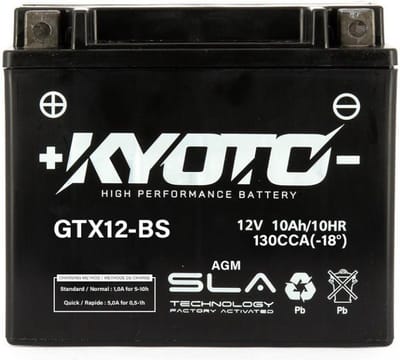 accu sla kyoto voor scooter honda 250 fes foresight 1997 à 2005 ytx12-bs sla / 12v 10ah neuf