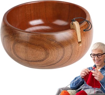 Houten Garenkom - Garenhouder Breien - Garen Organiseren - Slijtvast Hout - 22 cm Breed - Meerkleurig