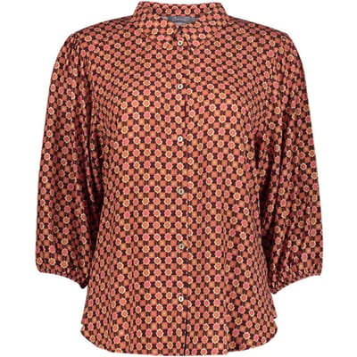 Geisha Blouse Blouse Met Grafische Print En Klassieke Kraag 63642 20 Cassis/orange Dames Maat - S