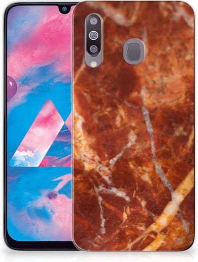 Samsung Galaxy M30 TPU Siliconen Hoesje Marmer Bruin