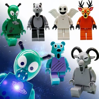 NOUVEAU 6pcs/set 99 Nuits Dans La Forêt Cerf lumineux 99 Nuits Dans La Forêt Cerf blocs pour fille garçons Jouets Cadeaux de Noël blue