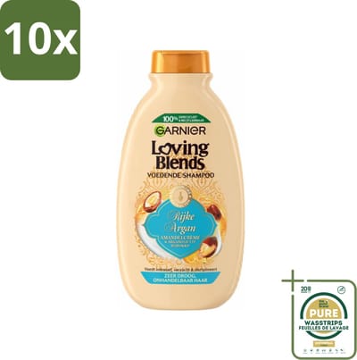 10 x Garnier Loving Blends Rijke Argan Shampoo 300 ml - Grootverpakking - Argan Shampoo - Arganolie - Droog Haar - Onhandelbaar Haar - Haarvoeding