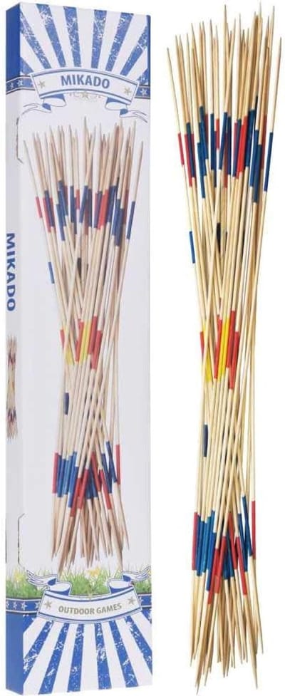 Reuzen Mikado - Grote Houten Stokken - Buiten Spelen - 31 Delig Spel - 90 cm Hoog - Bruin