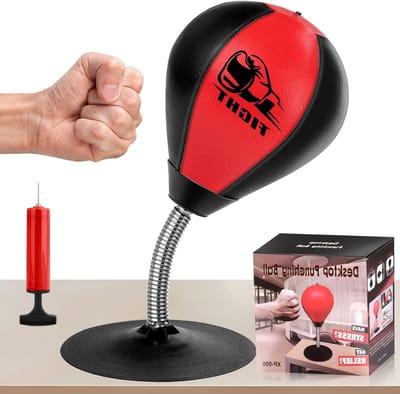 Krachtige Desktop Bokszak met Zuignap, Speed Balls en Stressverlichting voor Kantoor en Thuis, Perfect Cadeau voor Vrienden en Collega's