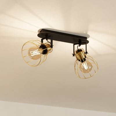 EGLO Sambatello Opbouwspot - E27 - 2-lichts - Zwart, Goud