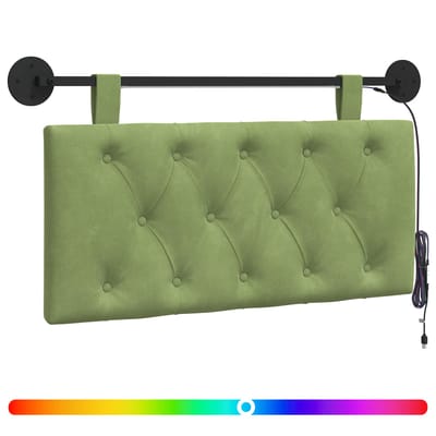 vidaXL - Hangend - hoofdbord - Lichtgroen - Fluweel