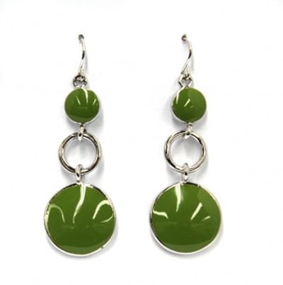 Behave - Oorbellen - Oorhangers dames - Groen rond design - Retro stijl