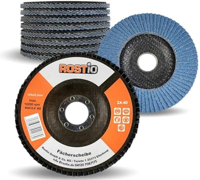 10 x Lamellenschijven 125 mm voor Roestvrij Staal - Waaierslijpschijf Korrel 40