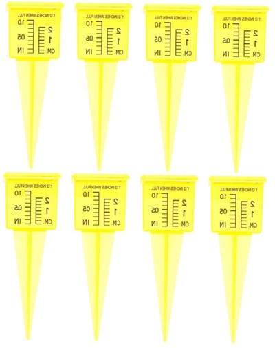 Regenmeter Tuin - Watermeter Gazon - Regenval Meten - Transparant Ontwerp - 13.40X4.70X4.30CM - Geel