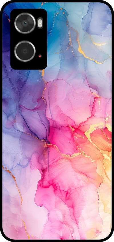 Smartphonica Telefoonhoesje Geschikt voor Oppo A36 / A76 / A96 met marmer opdruk - TPU backcover case marble design - Regenboog geschikt voor Oppo A36;Oppo A76;Oppo A96