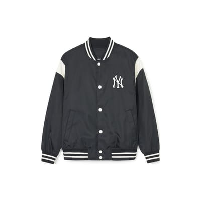 MLB SS24 New York Yankees Logo Kleurblok Knopen Baseballjack Uniseks jassen Zwart 3AJPV0641-50BKS S black