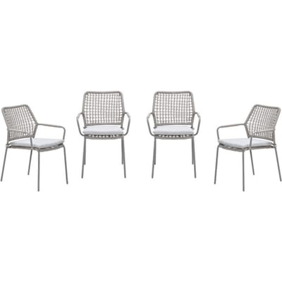 Garden Impressions Swifty tuinstoelen set van 4 – taupe / rope natural sand