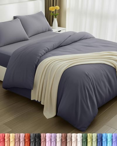 Beddengoed Set - Geborsteld Microvezel - Dekbedovertrek (200x200cm) - Hoeslaken (135x190cm) - Kussenslopen (50x75cm) - Comfortabel en zacht - Dekbedoel