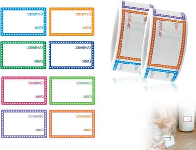 Set van 400 zelfklevende vrieslabels voor voedsel, lege etiketten voor jam en opslag (25 x 40 mm)