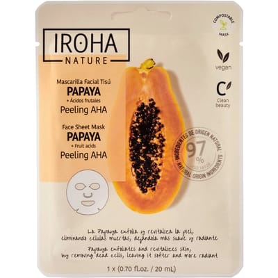IROHA Nature Peeling AHA Papaya Face Sheet Mask 1 st