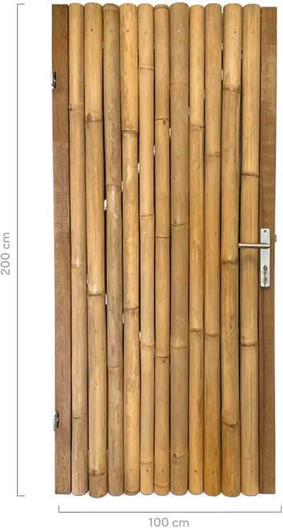Masters of Bamboo® Bamboe Tuindeur Giant - 100 x 200 cm - Naturel - Linksdraaiend - Tuinpoort