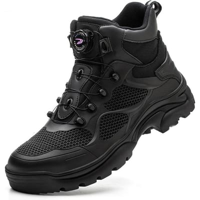 Onverwoestbare veiligheidswerkschoenen Heren stalen neus laarzen Anti-smash lekvrije werklaarzen Ademende sneaker Heren laarzen 40 zwart