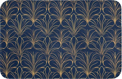 WC mat 60x40 cm - Antislip - Deco - Waaier - Blauw - Toiletmat - Vloermat - Douchemat - Toilet tapijt - Toiletmatten